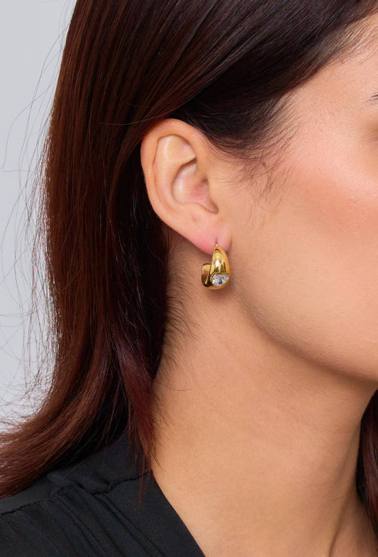 Boucles d'oreilles avec strasse en acier inoxydable 124AQ115