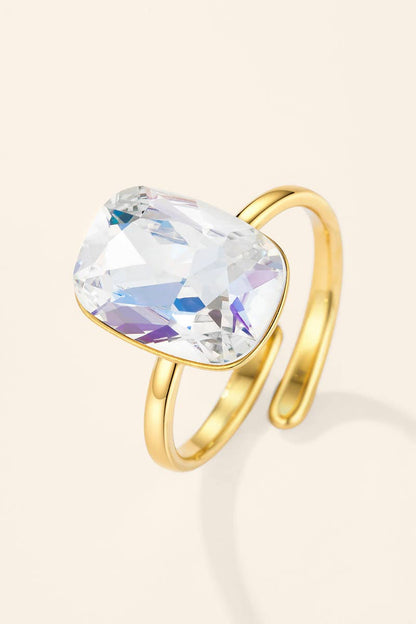 Bague solitaire coussin en acier inoxydable 424AQ530