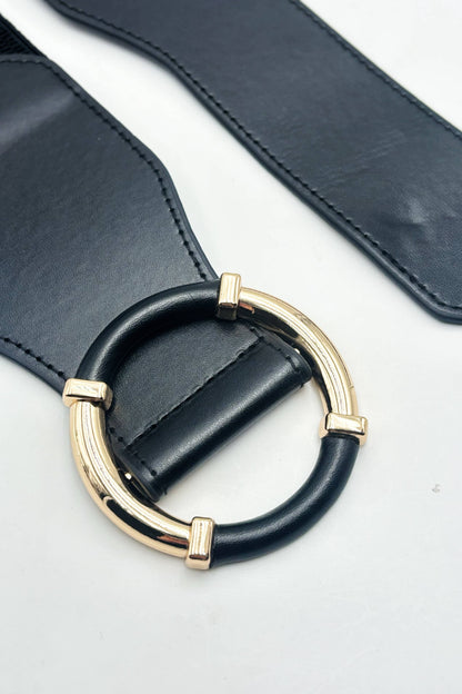 Wide faux leather belt CT38