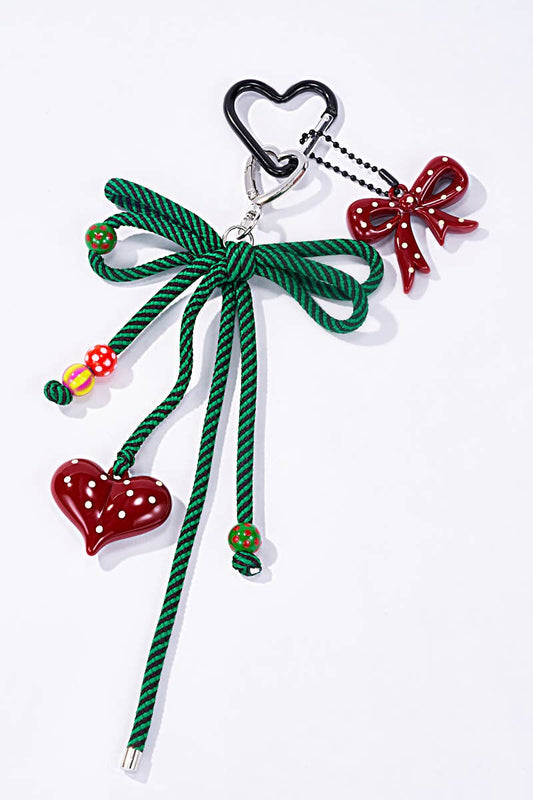 Knot and heart bag charm and keychain PC52
