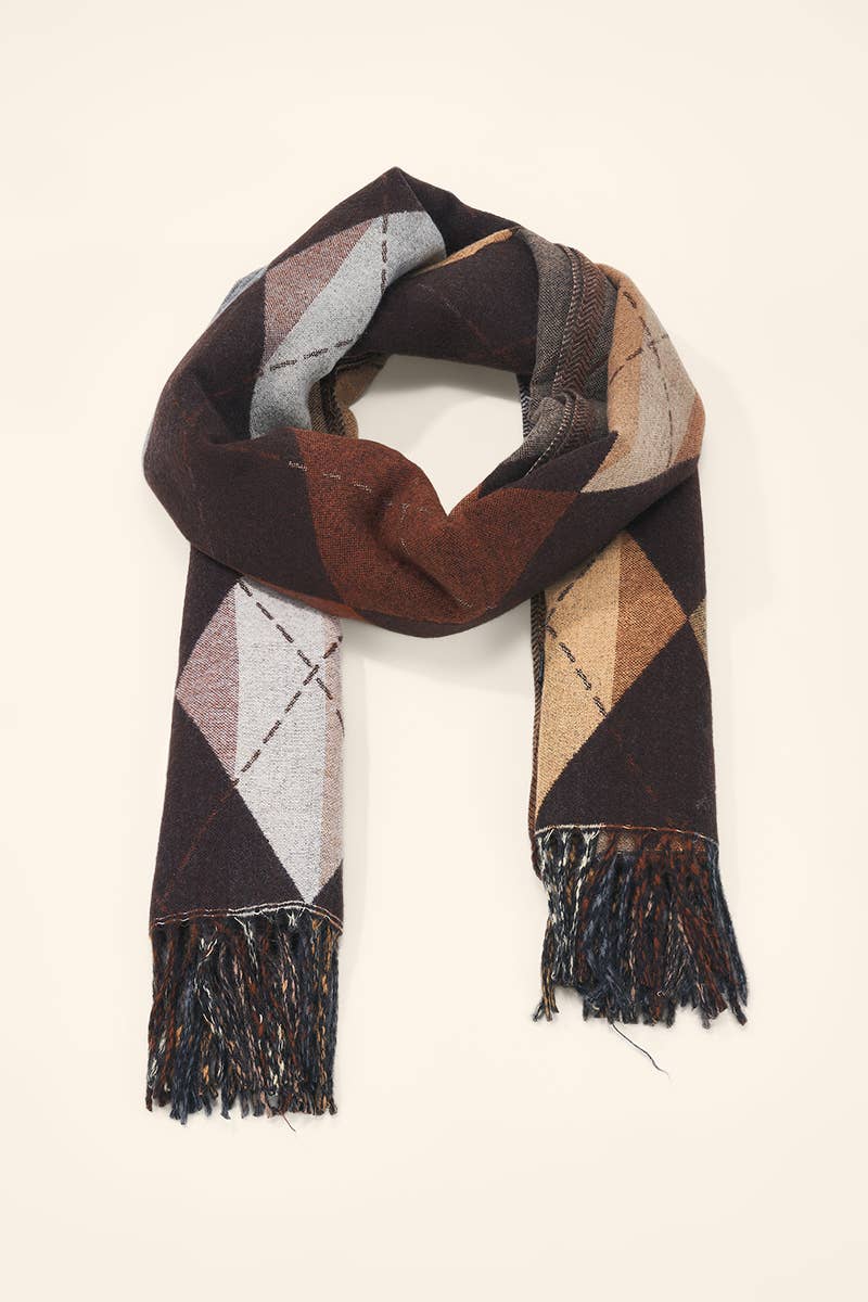 Écharpe en laine motif argyle FL619DF