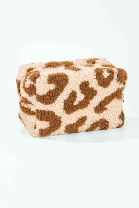 Trousse de maquillage en peluche léopard CY320JH