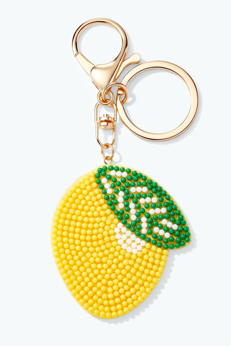 Lemon seed bead keychain PC156SY