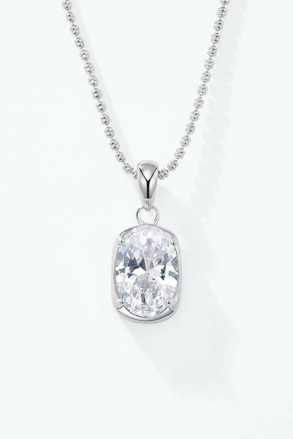 Collier pendentif zircon ovale en acier inoxydable 224AQ399