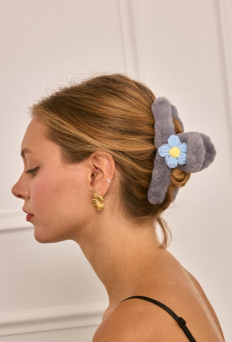 Pince à cheveux fausse fourrure YH203YJ
