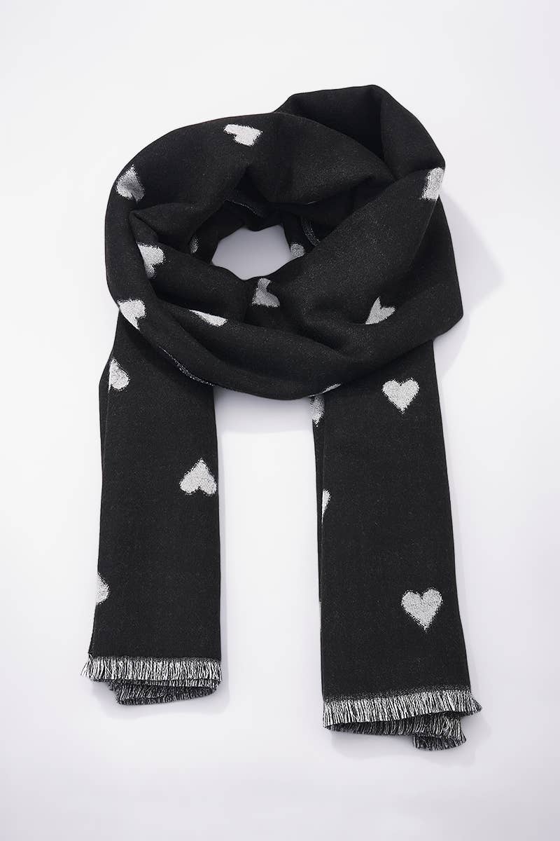 Wool heart pattern scarf FL203DF