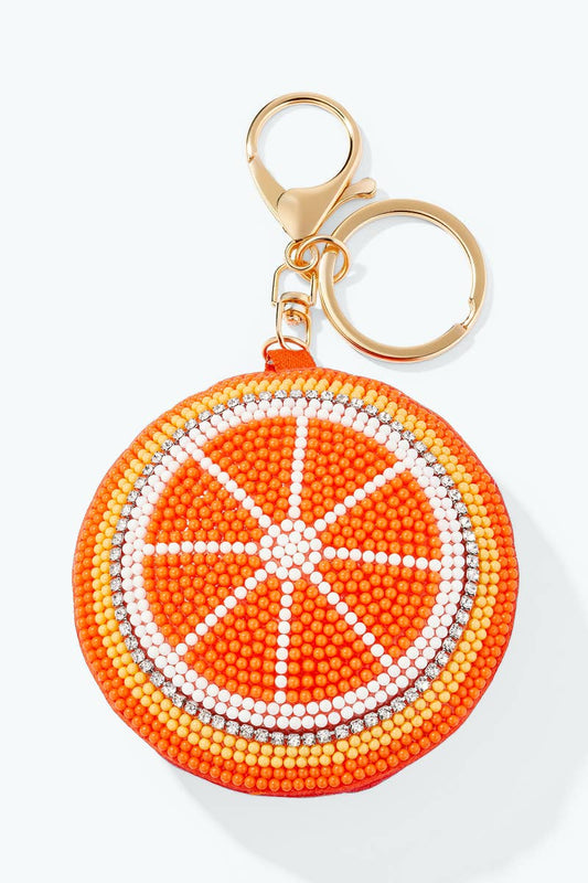 Porte-clés Orange en perles de rocaille PC158SY