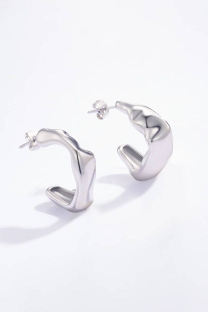 Boucles d'oreilles demi créoles en acier inoxydable 124AQ40
