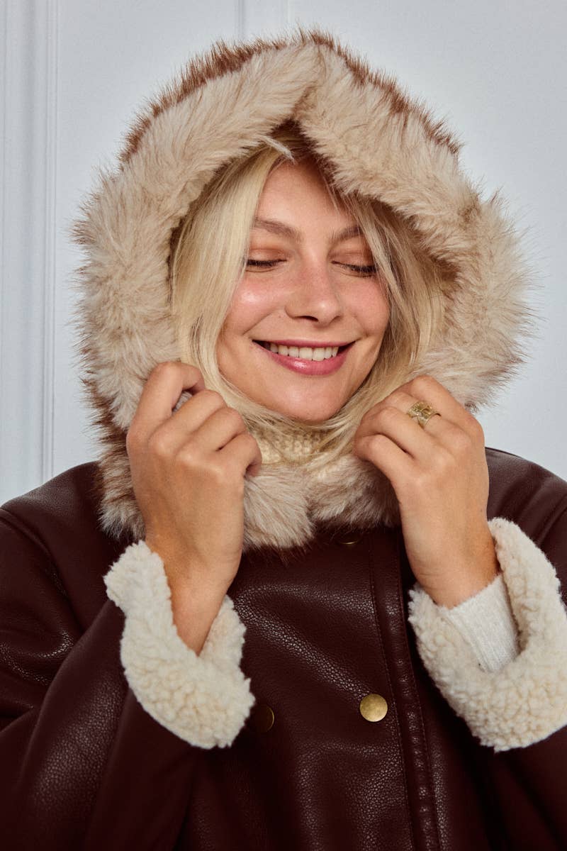 Wool beanie with faux fur MJ222SD