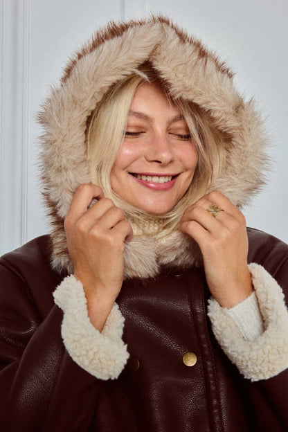 Wool beanie with faux fur MJ222SD
