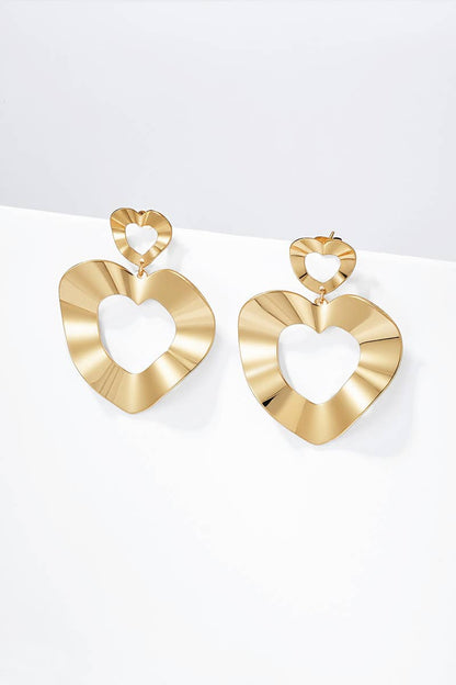 Boucles d'oreilles cœurs en acier inoxydable 124CA19