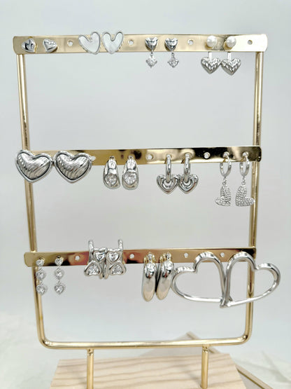 Set de 12 boucles d'oreilles en acier inoxydable SET293