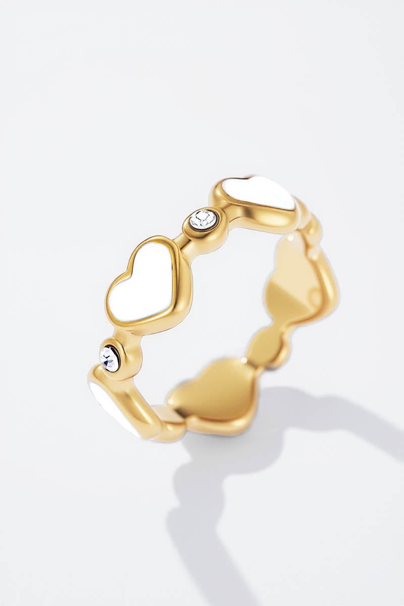 Bague cœurs en acier inoxydable 424CA66