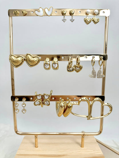 Set de 12 boucles d'oreilles en acier inoxydable SET292