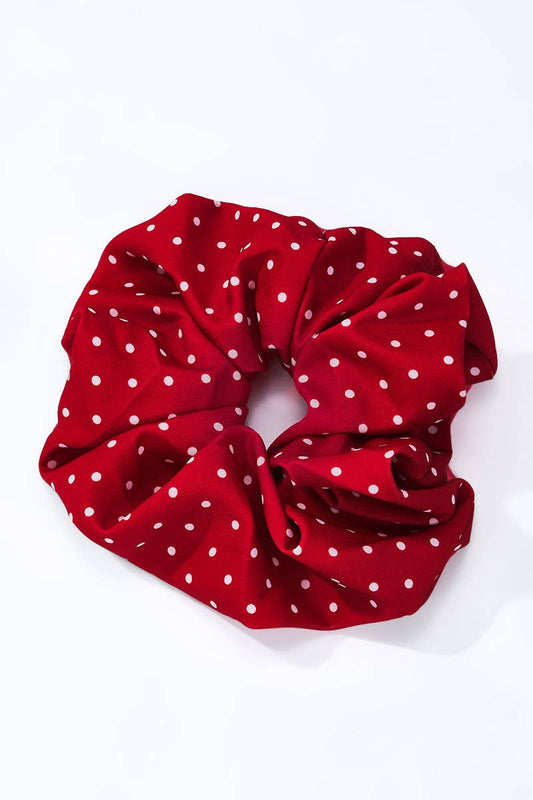 Chouchou rouge à pois blancs 12cm FQ202XQ