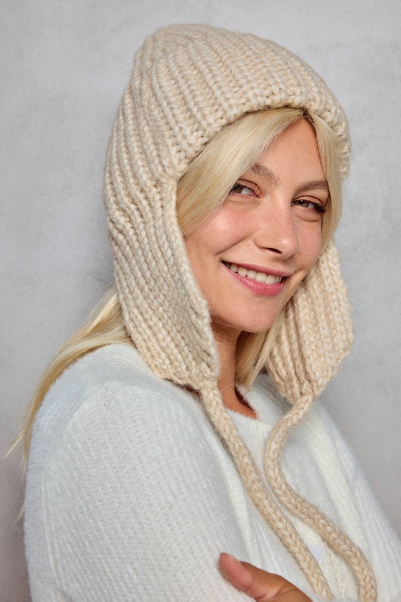 Bonnet cache-oreilles en laine MJ205SD