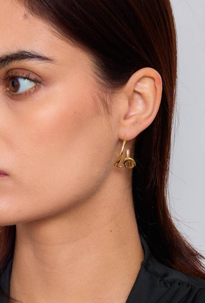 Boucles d'oreilles ondulées en acier inoxydable 124RX07