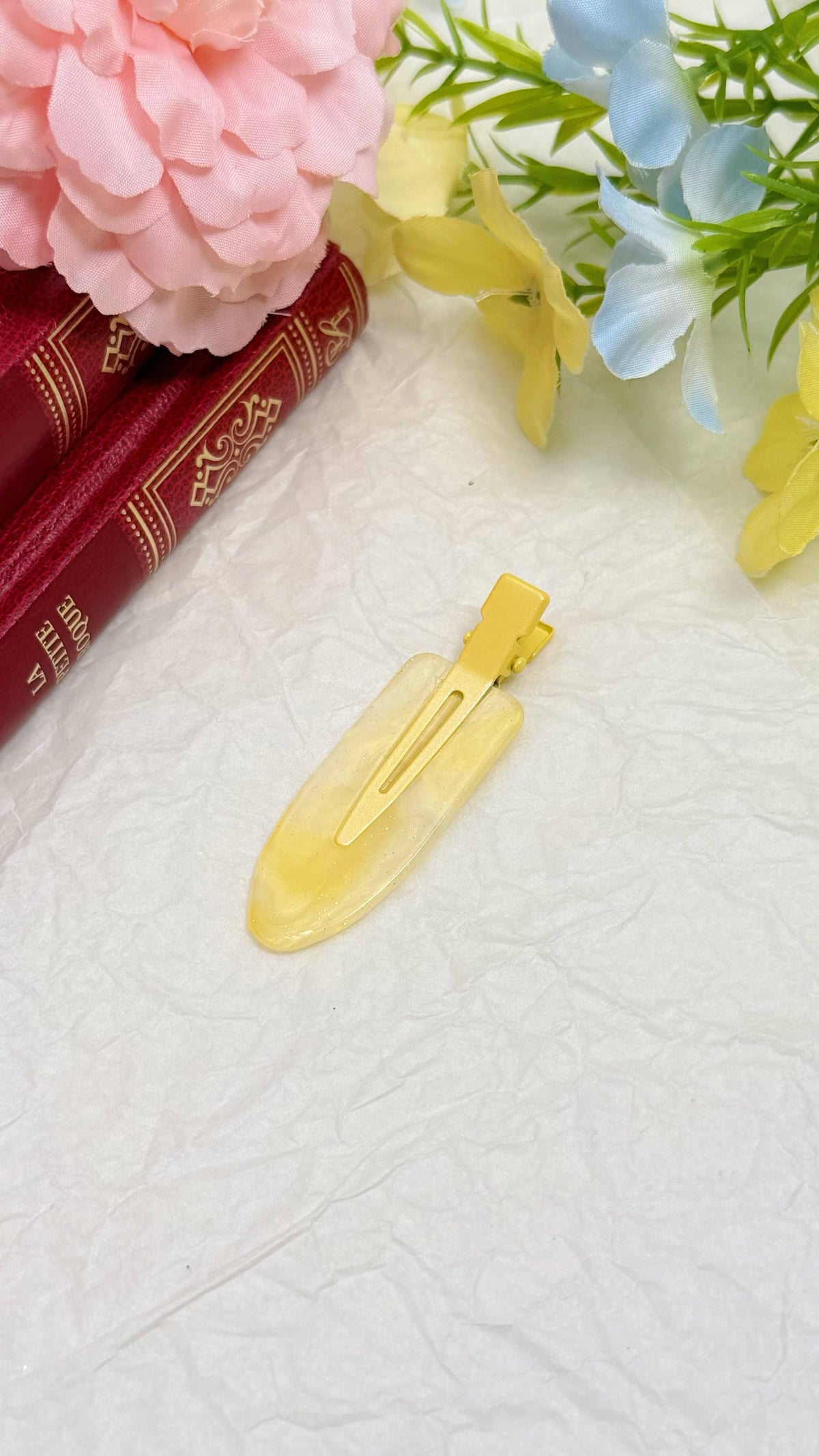 Marbled hair clips 6x2cm BRT209AL