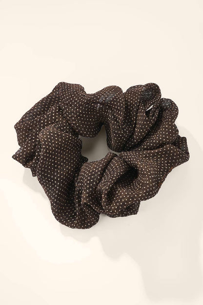 Polka dot chiffon scrunchie 10cm FQ258XQ