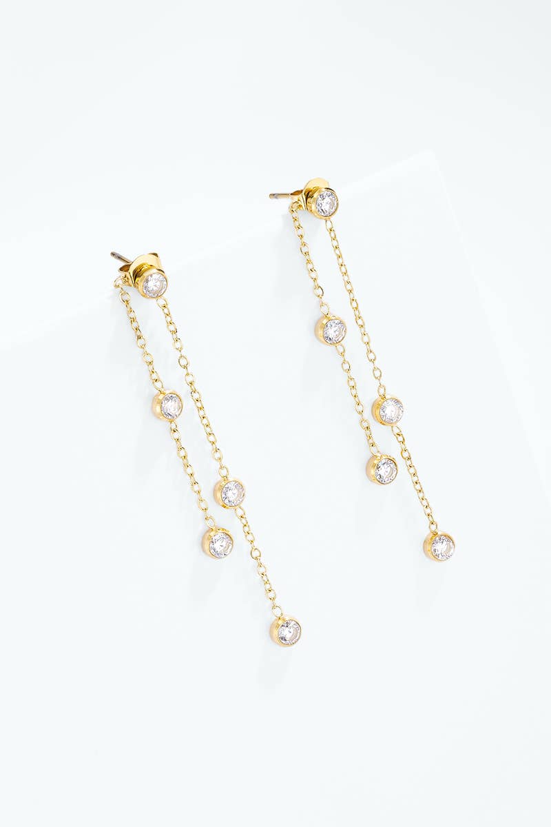 Stainless steel chain earrings 124AQ801