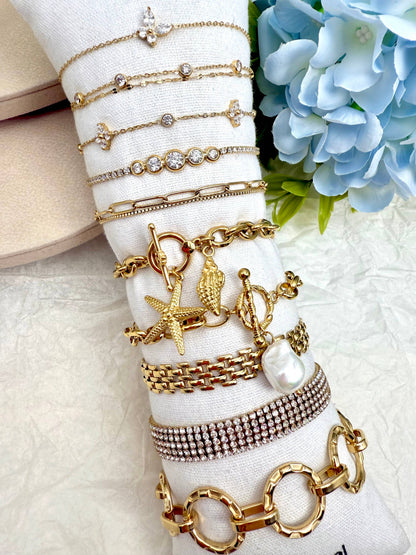 Set of 10 stainless steel bracelets without display SET343