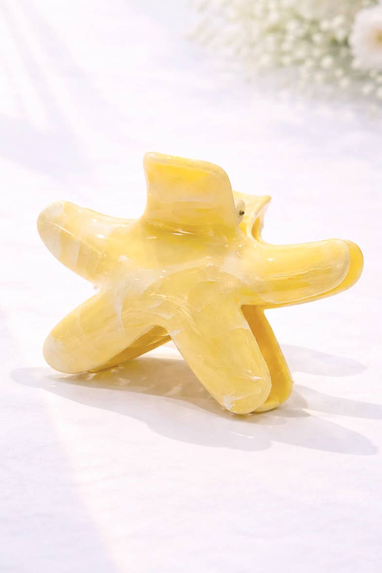 Starfish hair clip marble effect 9 cm YH80