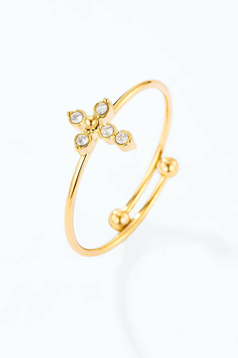 Bague minimaliste croix sertie 424AQ343