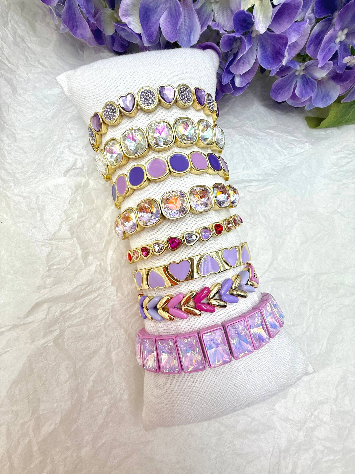 Set de 8 bracelets colorés sans présentoir SET358