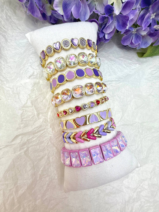 Set de 8 bracelets colorés sans présentoir SET358