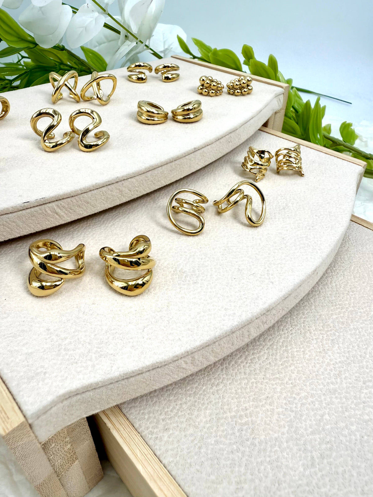 Set of 10 stainless steel ear cuffs SET288