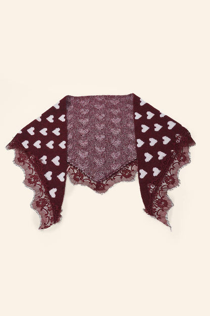 Heart and lace triangle scarf FL602DF