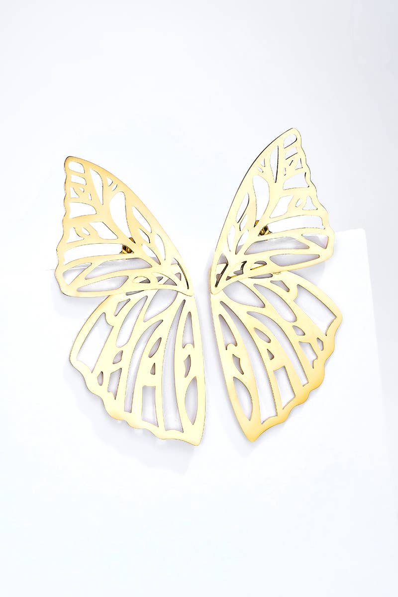 Butterfly stainless steel earrings 124AQ382
