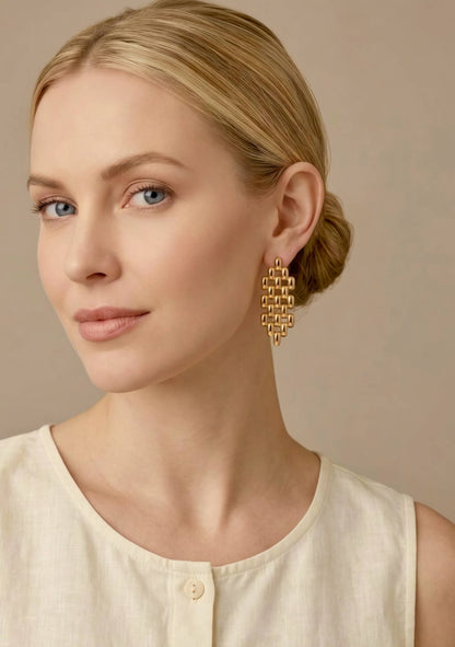 Boucles d'oreilles pendantes en acier inoxydable 124AQ181