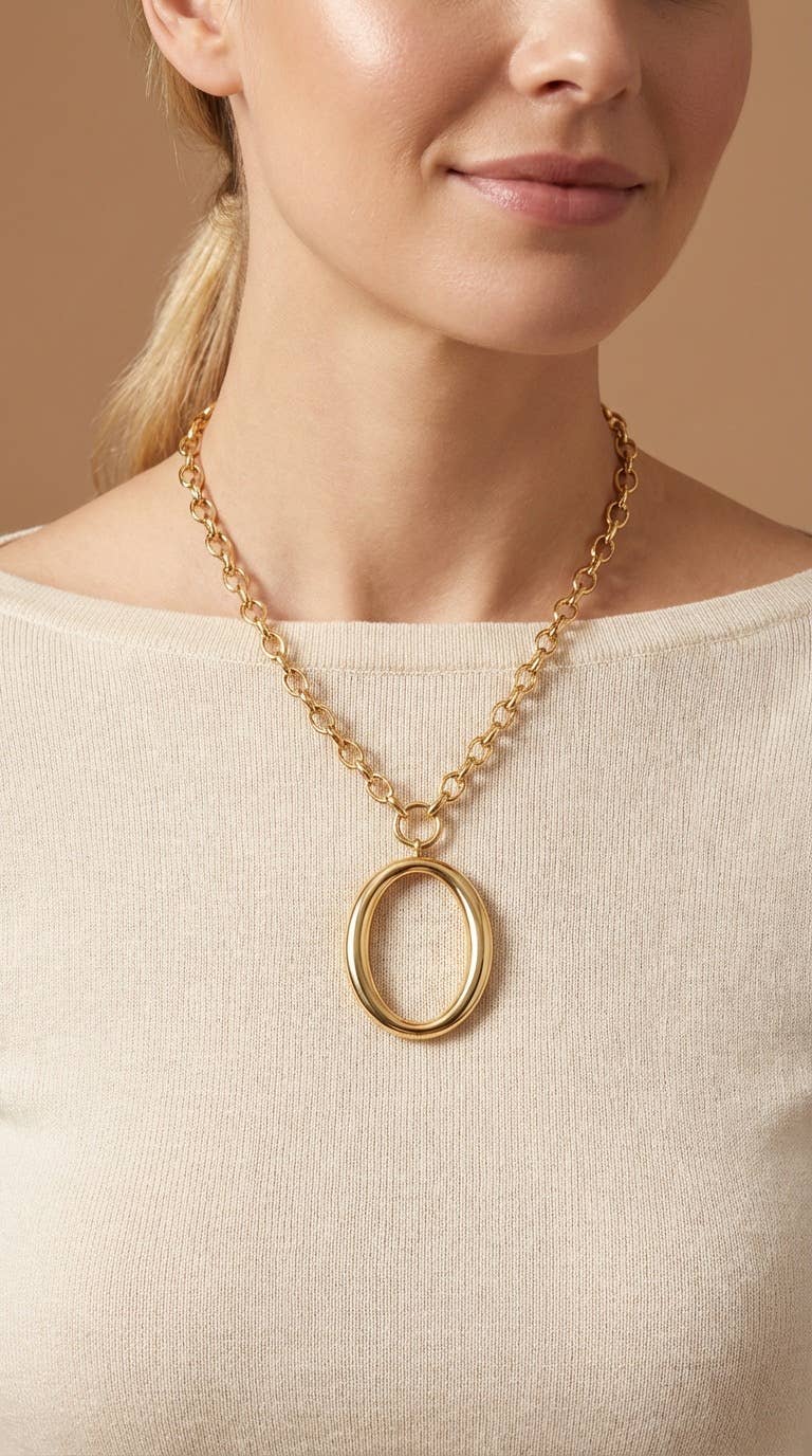 Stainless steel chain necklace 224AQ214