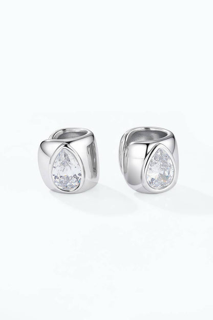 Earcuff épais à zircon poire en acier inoxydable 124AQ785