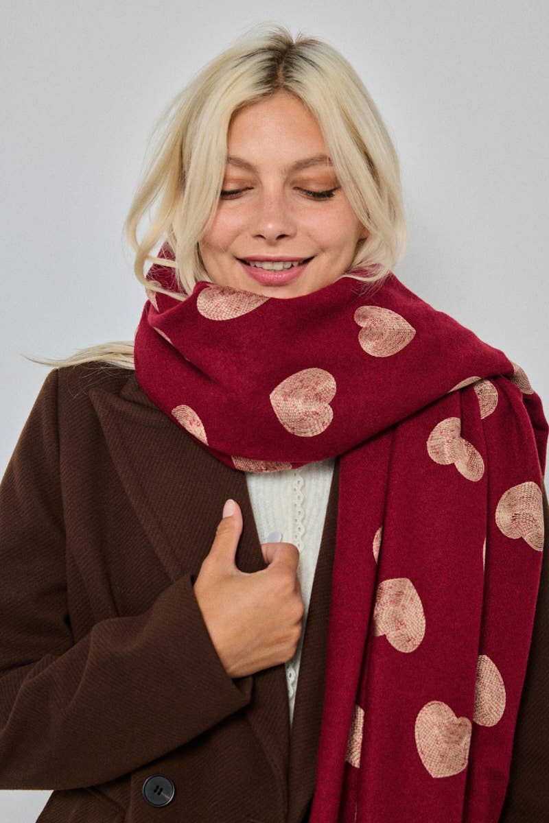 Heart pattern wool scarf FL213DF