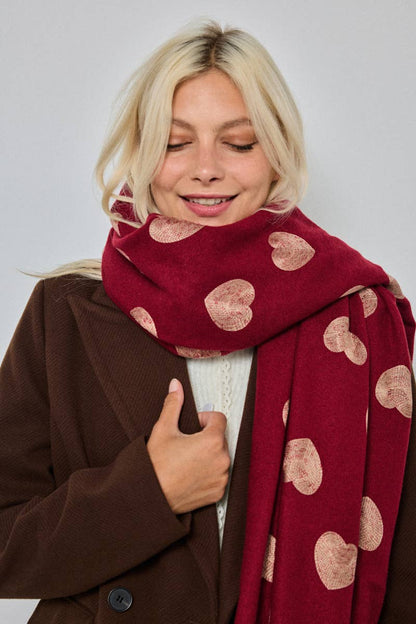 Heart pattern wool scarf FL213DF