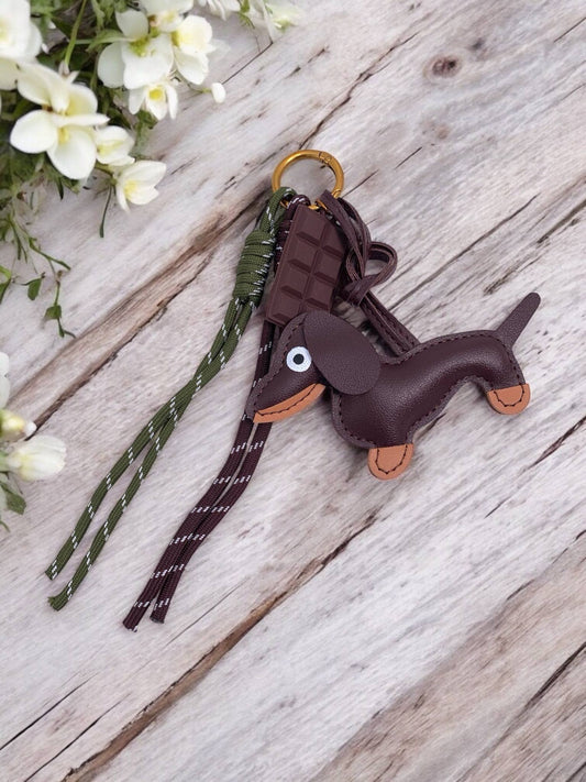 Grigri de sac et porte-clé Chien et chocolat PC12