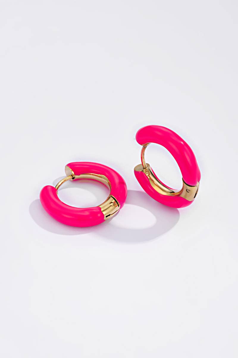 Boucles d'oreilles mini créoles en acier inoxydable 124AQ151