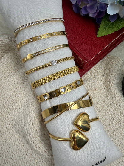 Set de 8 bracelets en acier inoxydable SET213