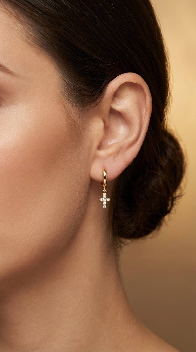 124AQ555 stainless steel earrings