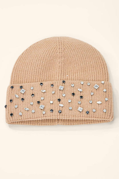 Rhinestone ribbed beanie MJ303SD