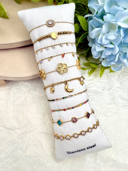 Set 10 bracelets en acier inoxydable sans présentoir SET338