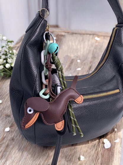 Dog and bell bag charm and keyring PC15