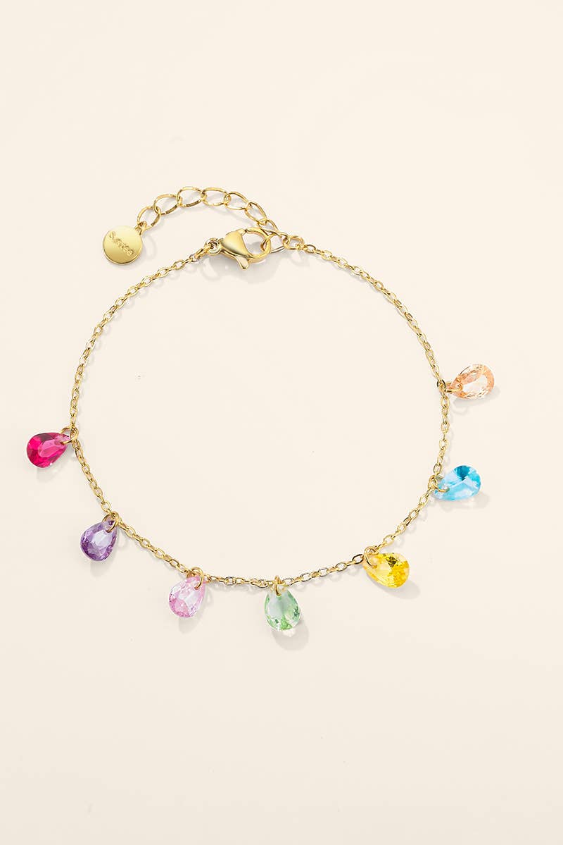 Bracelet gouttes multicolores en acier inoxydable 324AQ378