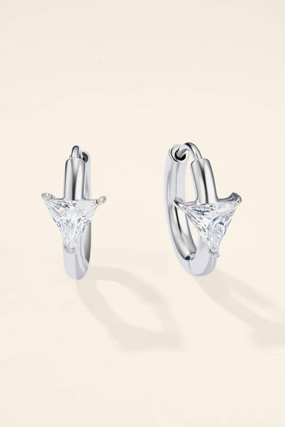Créoles zircon triangle en acier inoxydable 124AQ792