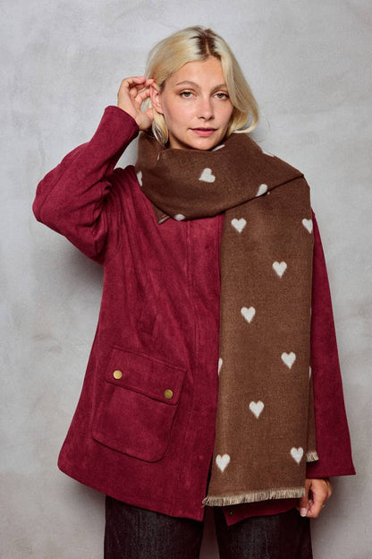 Wool heart pattern scarf FL203DF
