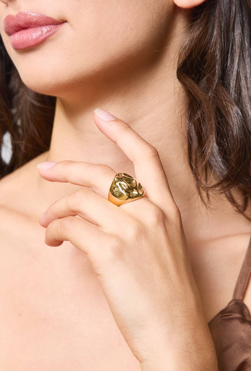 Bague texturé à taille en acier inoxydable 424AQ41