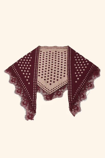 Polka dot and lace triangle scarf FL603DF
