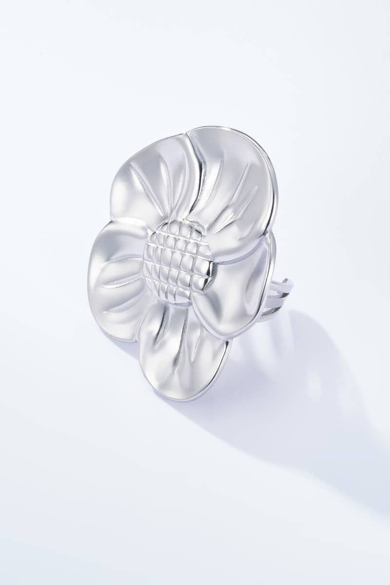 Stainless steel flower ring 424YC16